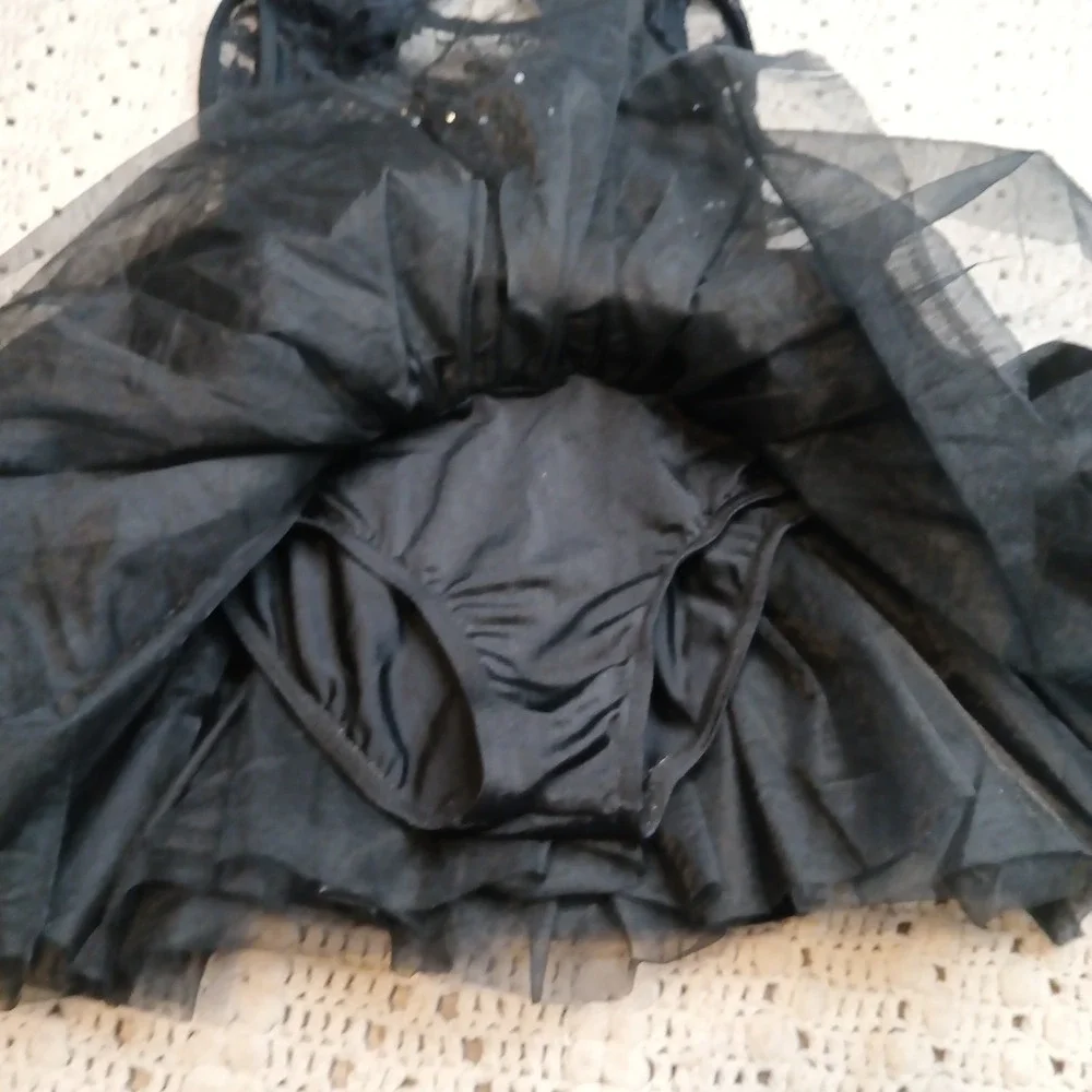 Weissman Dance‎ Costume IC Black Rhinestone Leotard Recital Competition Sequin